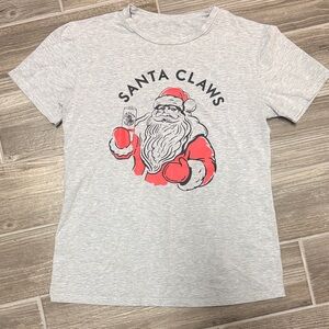 Gray Santa Claws Graphic T-Shirt